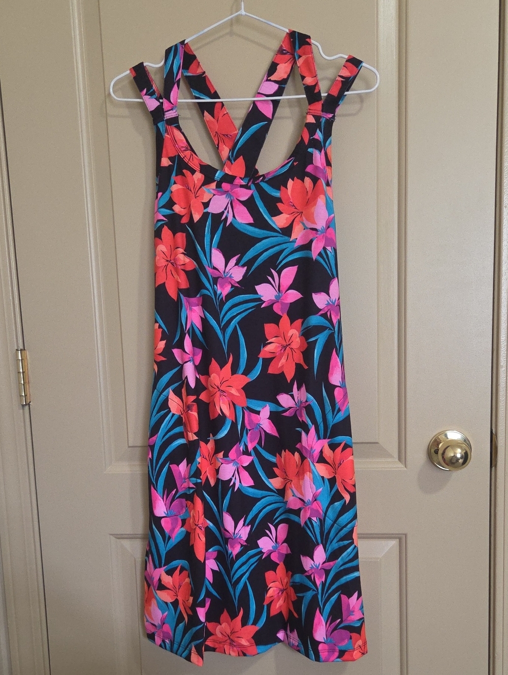 ZeroXposur Black One-Piece with Pink & Coral Floral Print